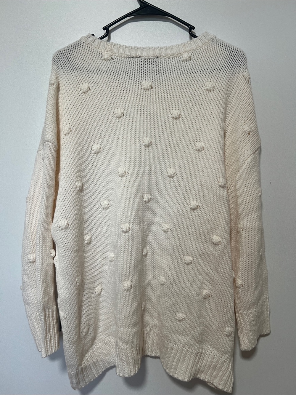NWT! CYRUS Oversized Cream Pom-Pom Crewneck Sweater - Picture 8 of 8
